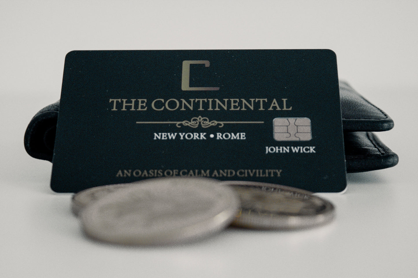 Continental Hotel Gold Coins and Cards set. John Blood oath marker. Continental hotel Gold Coin. Adjudicator coin