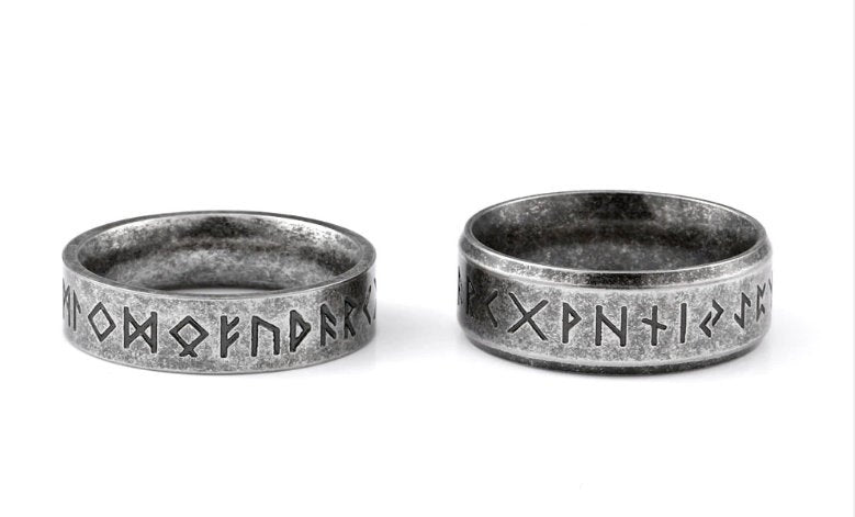 Odin Nordic Viking Amulet Rune Ring Norwegian Scandinavian 316L Stainless Steel Vikings Gothic Ring Men Ring Retro Punk Rock Ring Vintage