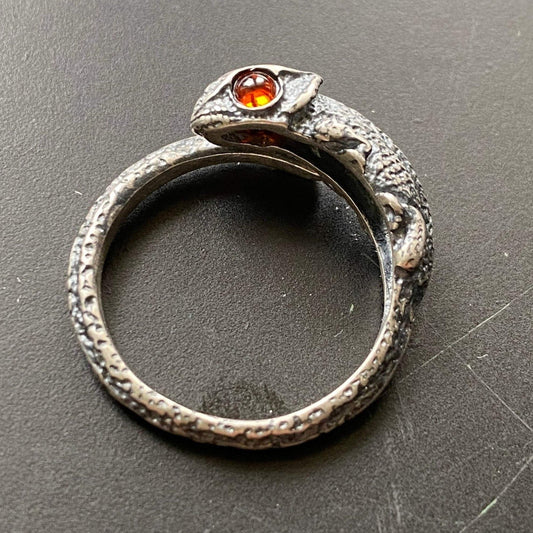 Ring 925 sterling silver Chameleon ring Adjustable Lizard ring Gothic Punk Nature steampunk animal ring. red eyes. Pendant chameleon necklace