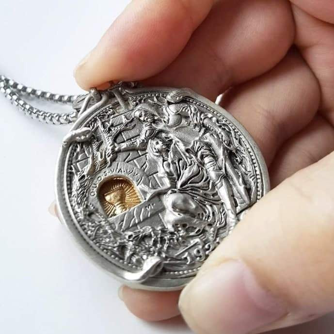 Pendant Holy Grail Coin 1921 Morgan Removable Sword Dollar Silver Hobo Nickel Christ Jesus Mechanic Coin